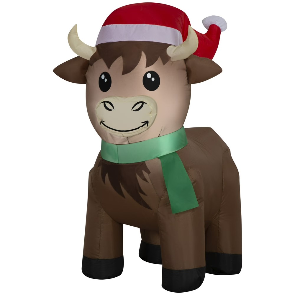 Highlander Cow 3.5 ft Airblown Yard Inflatable Holiday Time Christmas Light Up